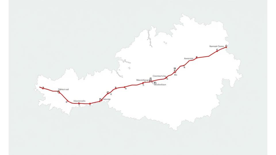 Interactive map of Austria with key scenic train routes highlighted